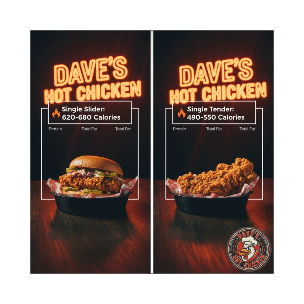 Dave's Hot Chicken Calories and Nutrition
